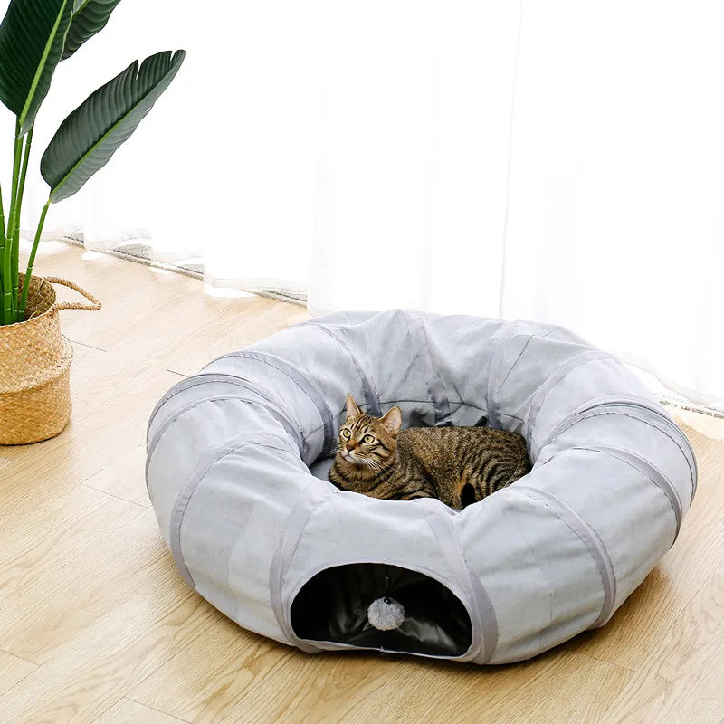 Drop Shipping Cat Play Toy Tunnel Funny Pet Tunnel Foldable Bulk Small Pet Toys Portable Rabbit Pet Tunnel Cat Beds House