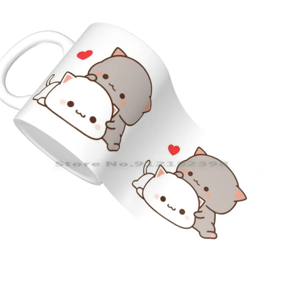 Cute Cats Ceramic Mugs Coffee Cups Milk Tea Mug Goma Cute Cat Person Peach Cat Boyfriend Cat Milk Girlfriend Kawaii Kitty Mochi