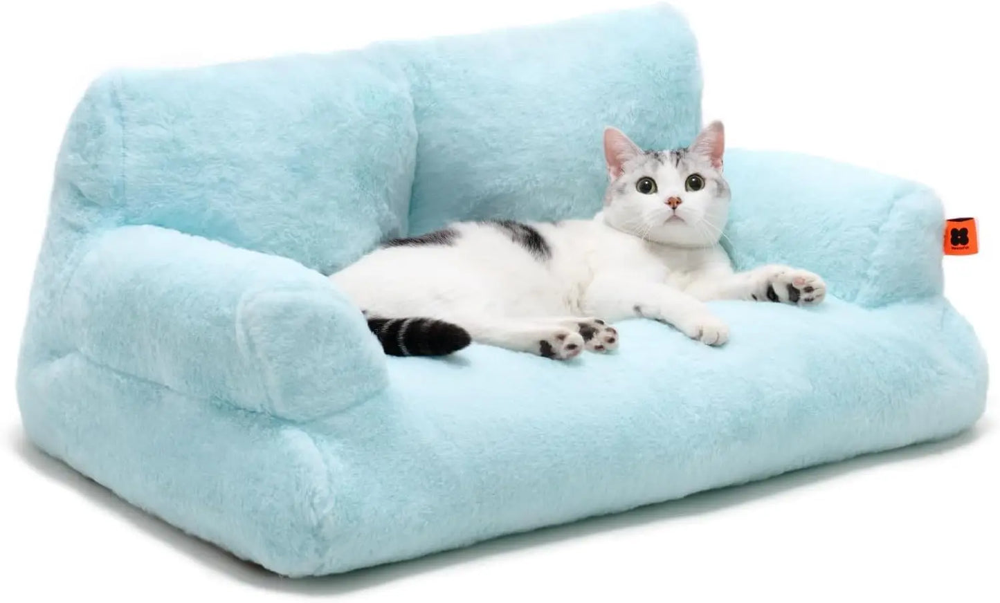 Pet Couch Bed, Washable Cat Beds for Medium Small Dogs & Cats up to 25 Lbs, Dog Beds with Non-Slip Bottom, Fluffy Cat Couch