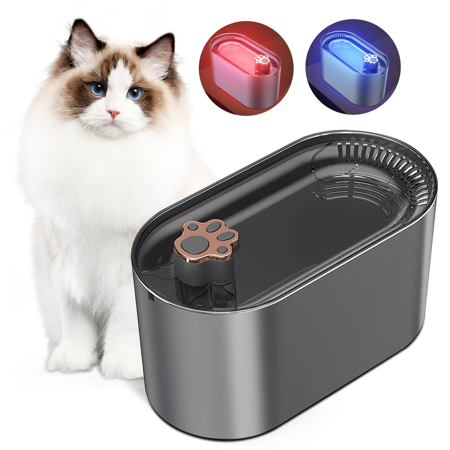 3L Cat Water Fountain Filter Automatic Drinker for Dogs Cats Pet Water Dispenser Ultra-Quiet Water Dispenser with LED Light Pet Products