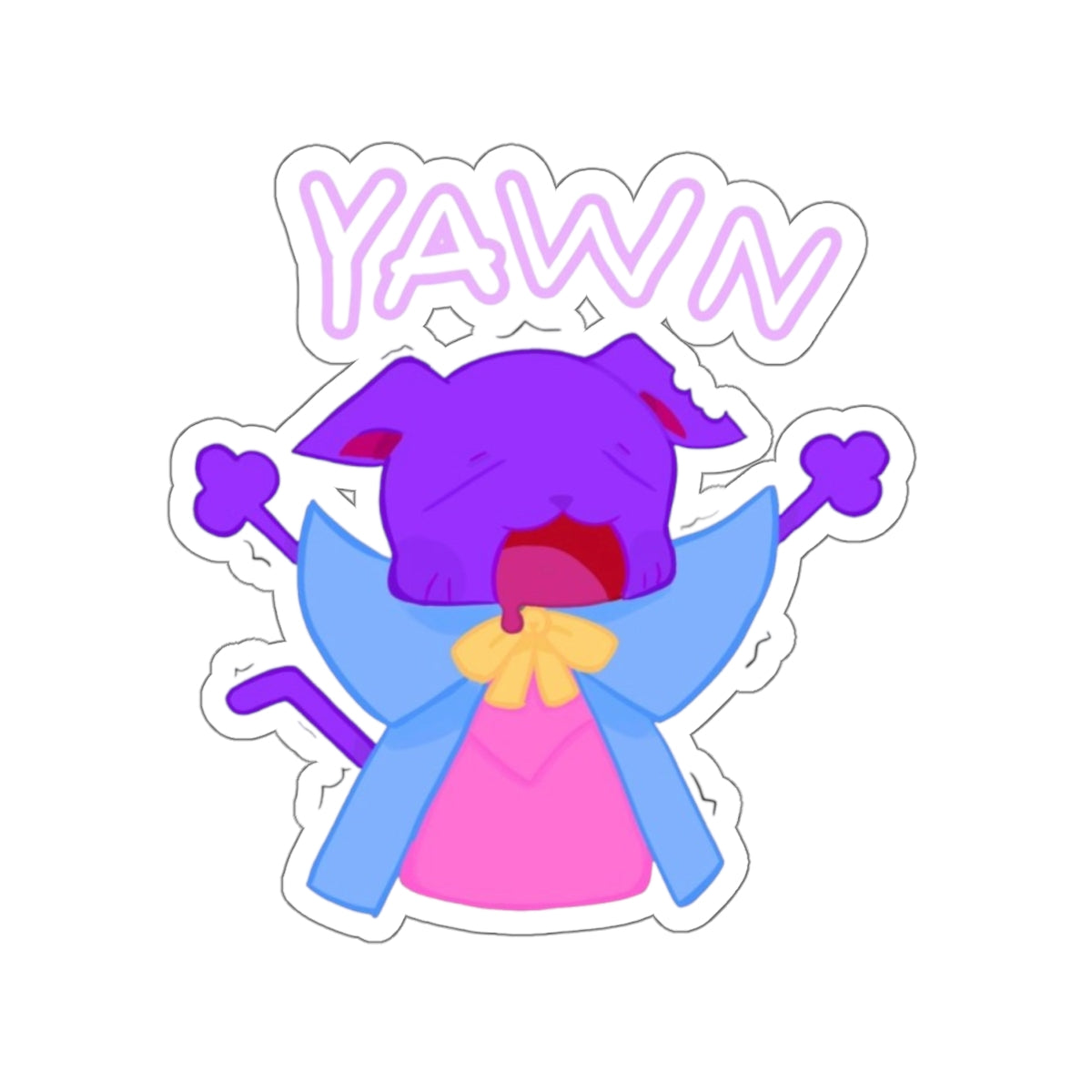 Yawning Kitty Stickers