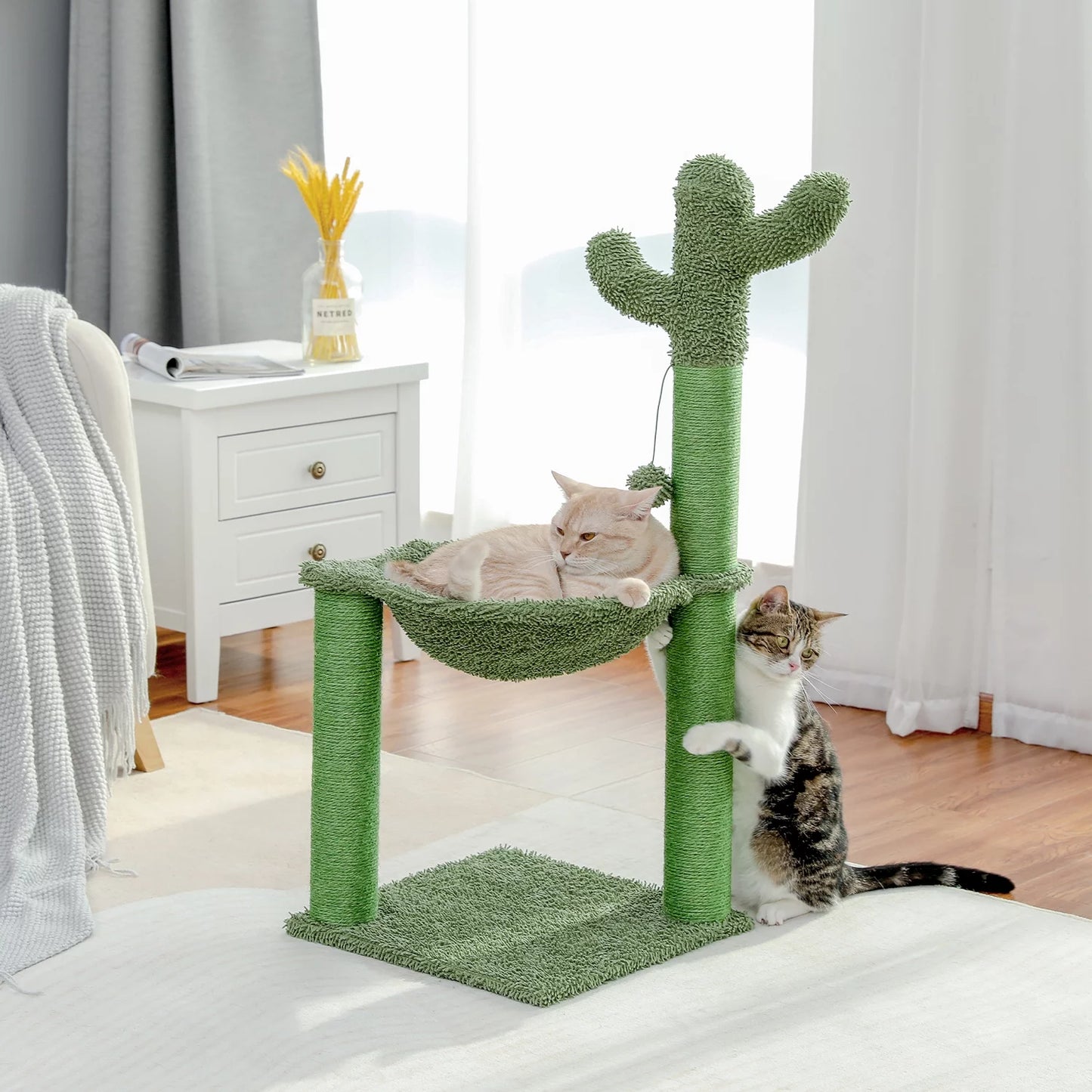 33" Cactus Scratching Post with Large Hammock