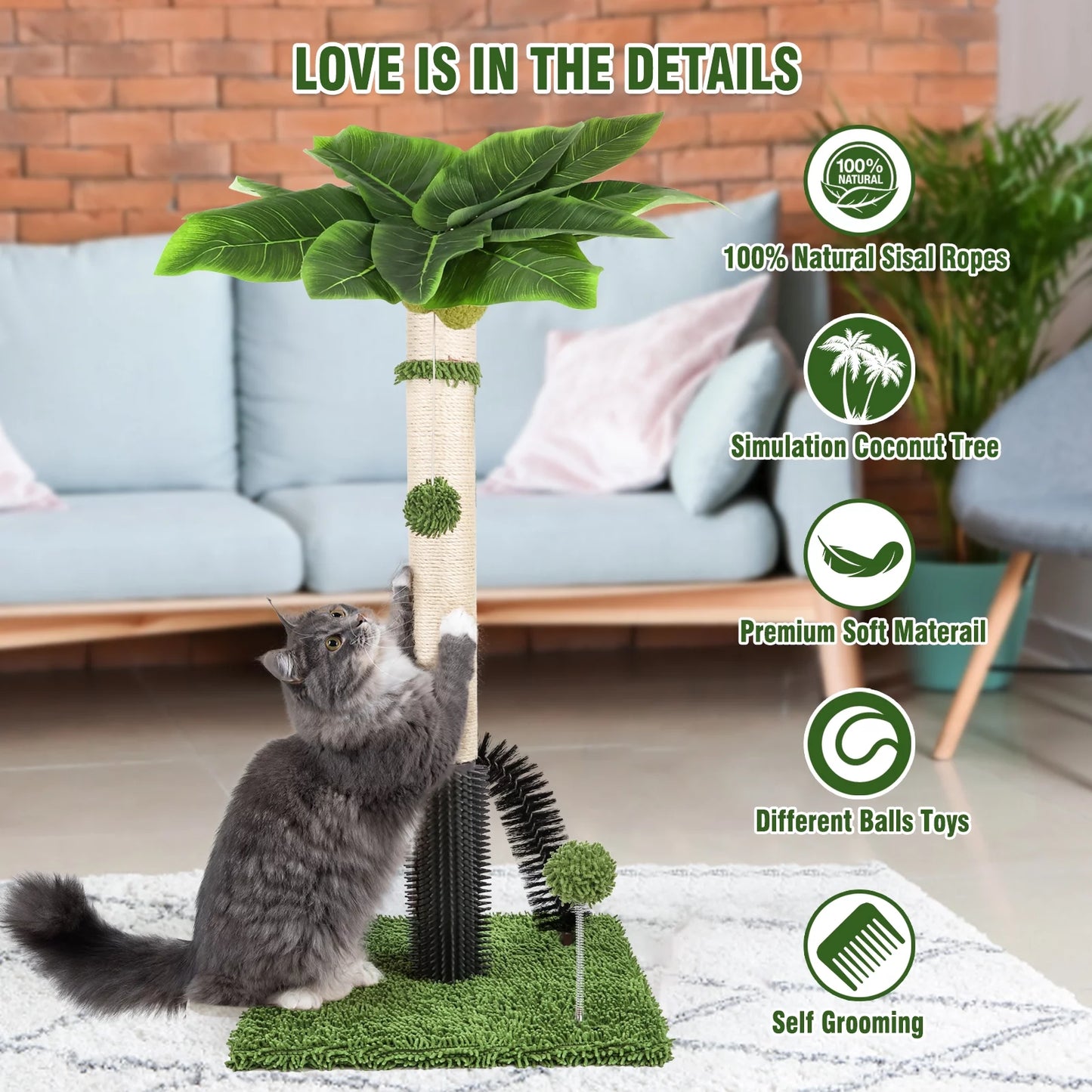 38" Tall Green Scratch Post