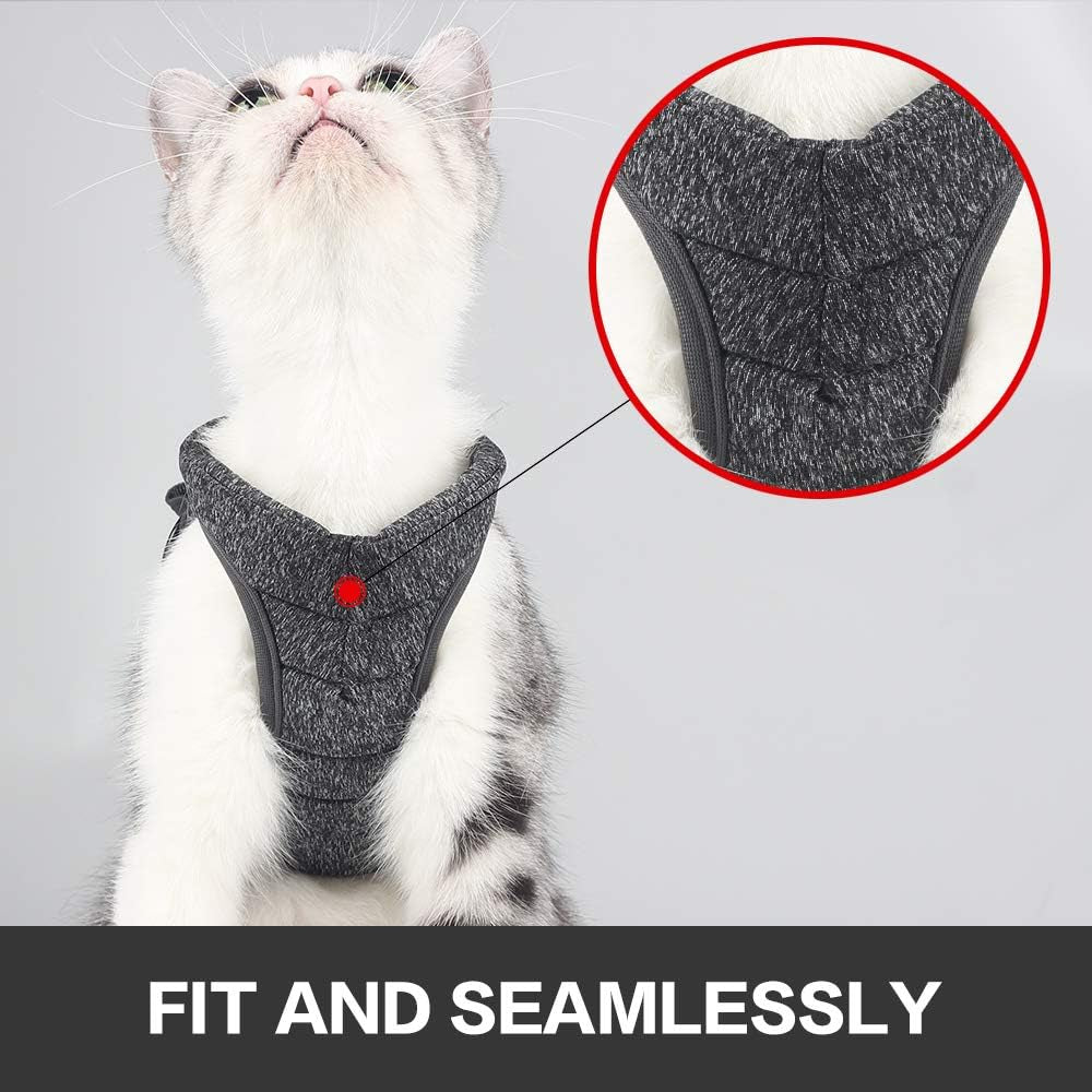 Cat Harness and Leash - Ultra Light Escape Proof Kitten Collar Cat Walking Jacket with Running Cushioning Soft and Comfortable Suitable for Puppies Rabbits