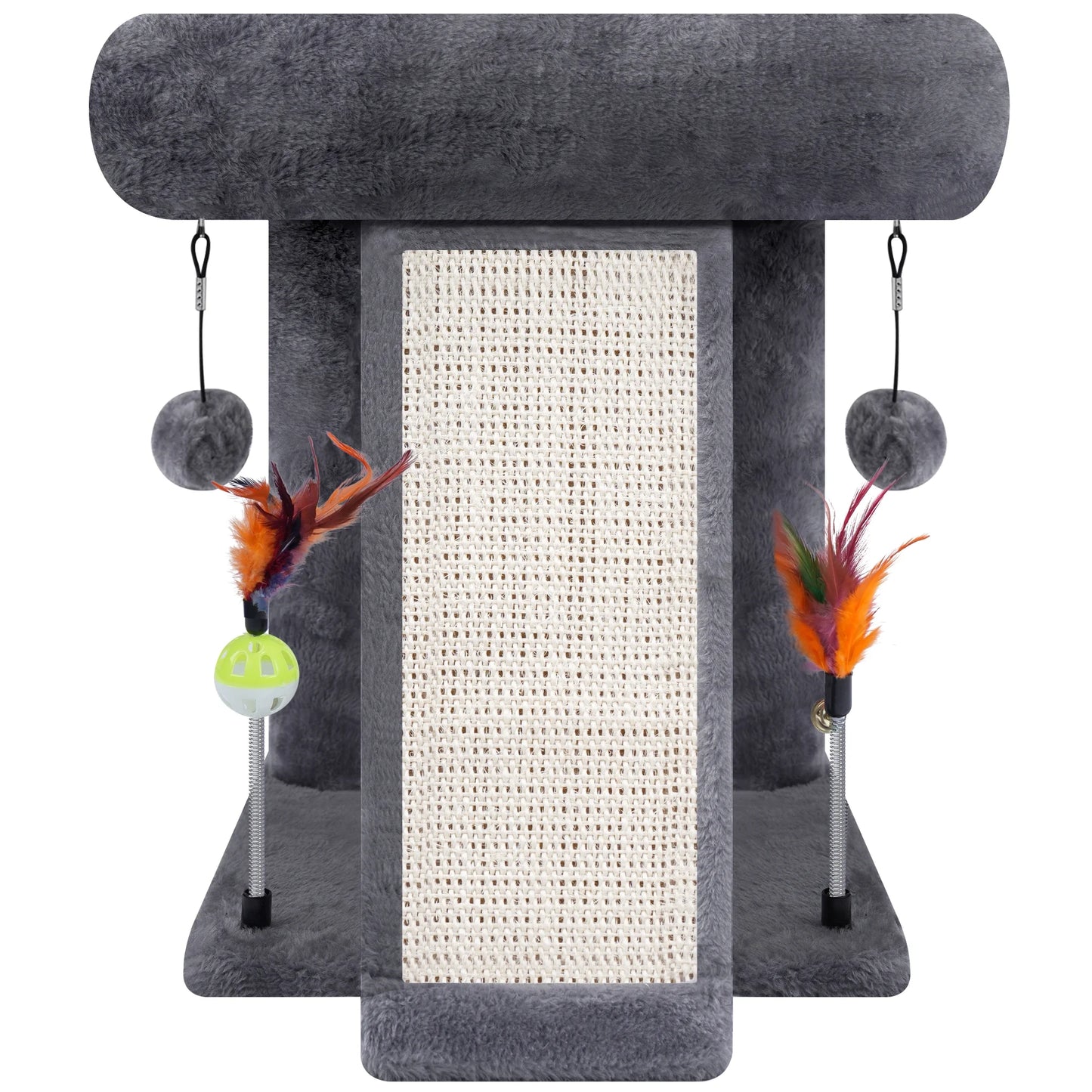 Cat Tree Tower with Scratching Board and Toy Balls