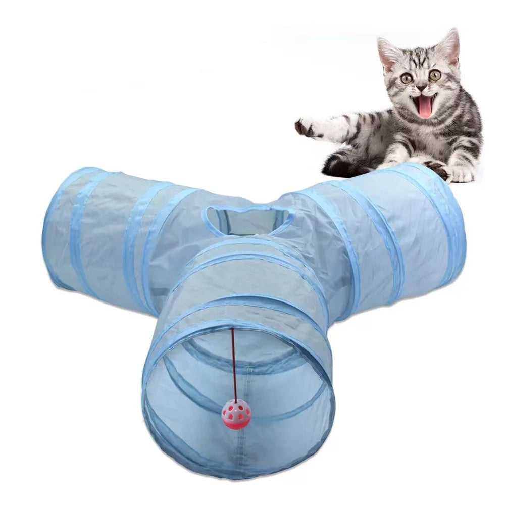 Y Cat Tunnel Tube 3 Way Cat Tunnels for Indoor Cats, Rabbit Tunnel, Collapsible Kitten Tunnel Toys for Large Cats, Animal Pet Kitty Tunnel Toys