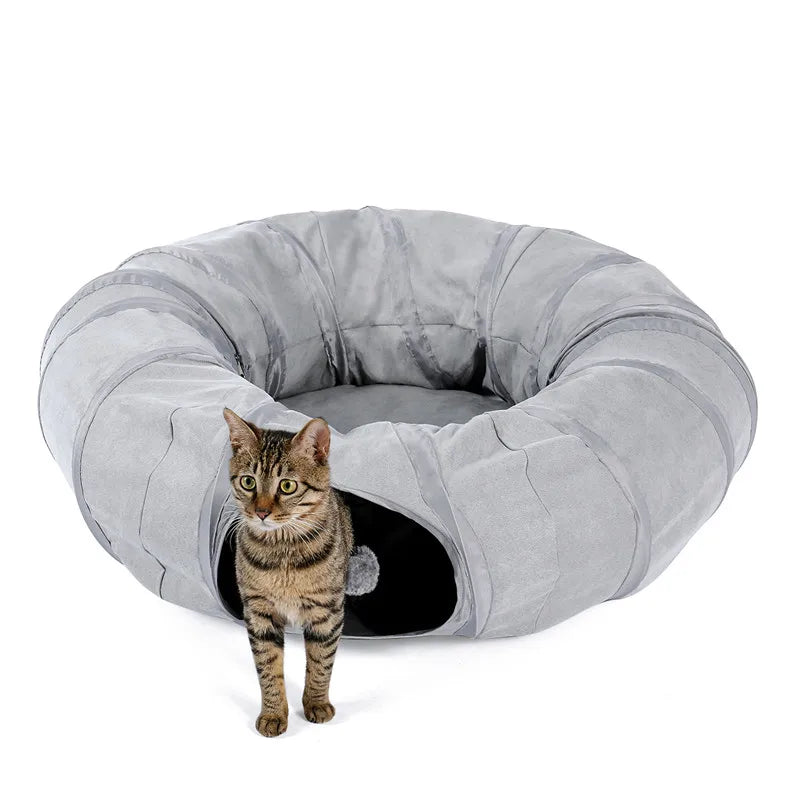 Drop Shipping Cat Play Toy Tunnel Funny Pet Tunnel Foldable Bulk Small Pet Toys Portable Rabbit Pet Tunnel Cat Beds House