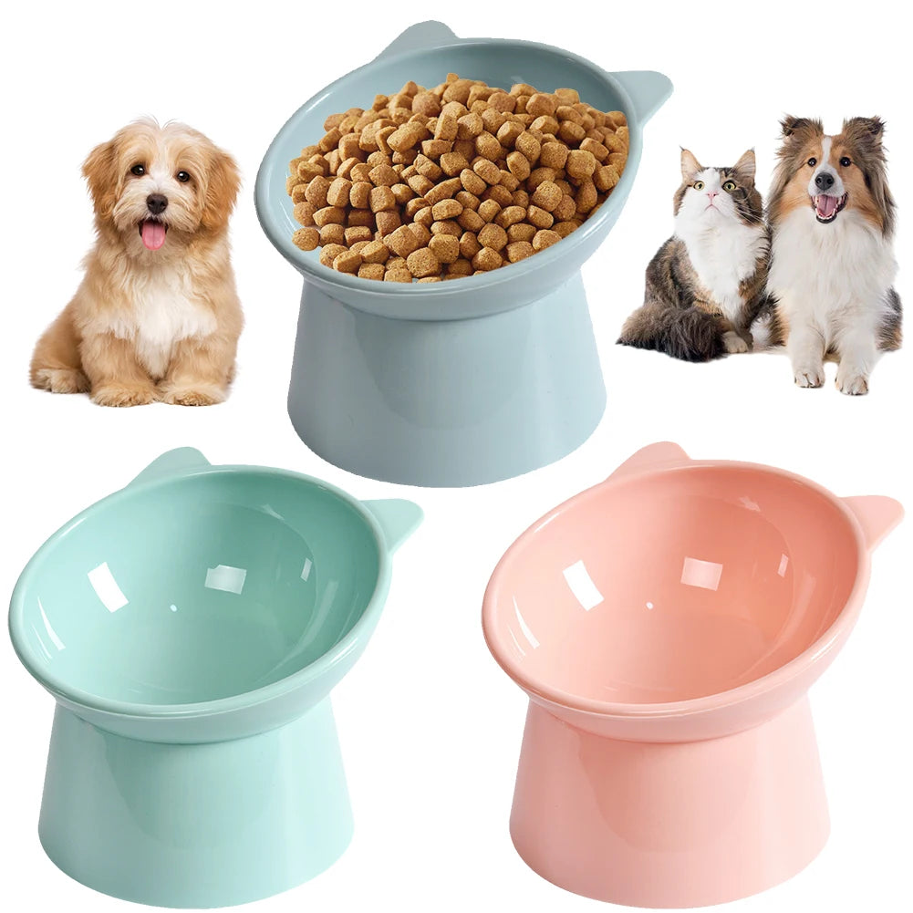 Tilted Cat Food Bowl Cat Food Dish Ergonomic Raised Cat Food Bowl anti Vomiting Tall Dog Bowl Non Slip for Flat- Faced Cats