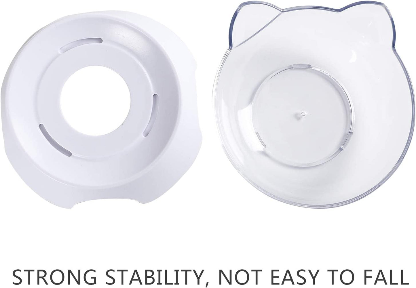 anti Spill Tilted Cat Food Bowls, Whisker Fatigue Elevated Bowls Set for Cat and Puppy, Cat Bowl Holds about 1 Cup of Pet Food