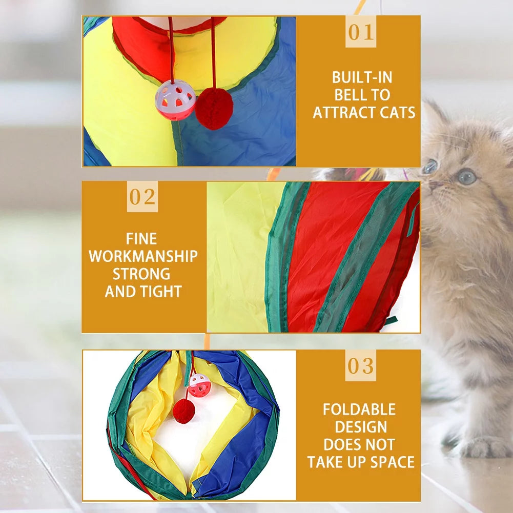 Cat Tunnel,Interactive Cat Toy,2-Ways Cat Tunnels for Indoor Cats