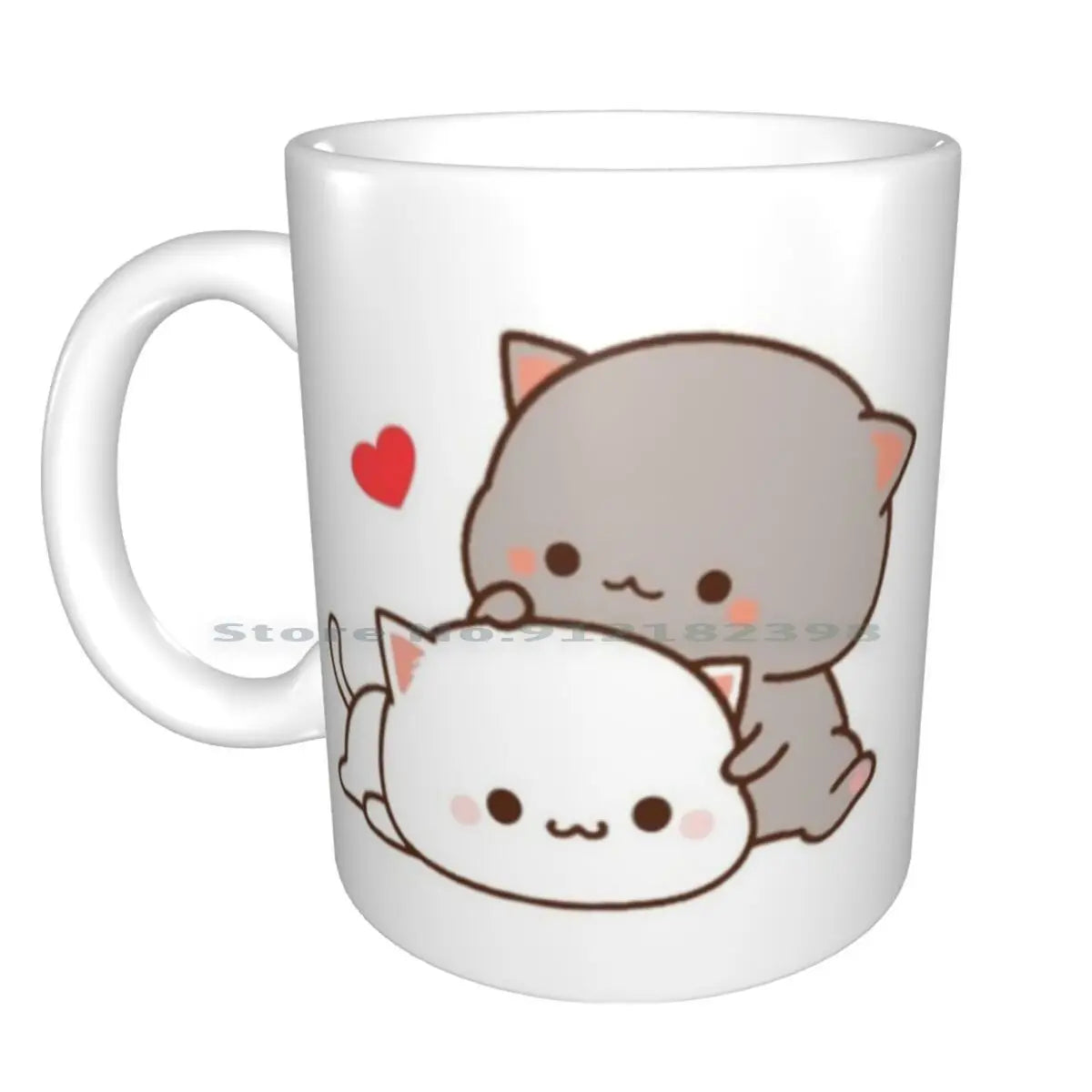 Cute Cats Ceramic Mugs Coffee Cups Milk Tea Mug Goma Cute Cat Person Peach Cat Boyfriend Cat Milk Girlfriend Kawaii Kitty Mochi