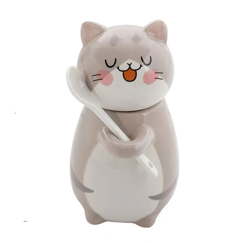 12 Styles Cute Cat Ceramic Mug Creative Hand Painted 3D Mugs with Handle Coffee Tea Milk Breakfast Cups Nice Gifts