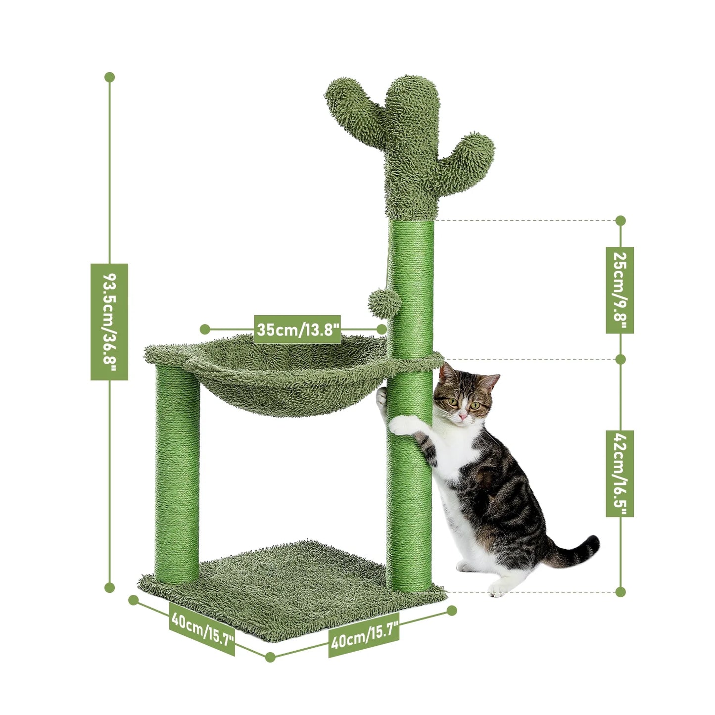 33" Cactus Scratching Post with Large Hammock