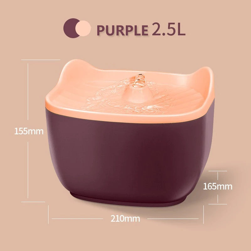 2.5L Large Capacity Puppy Cat Water Fountain Automatic Pet Cat Water Fountain Electric Dog Cat Pet Bowl Pet Water Dispenser